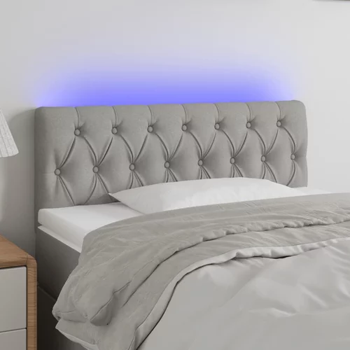 vidaXL LED uzglavlje svjetlosivo 90 x 7 x 78/88 cm od tkanine