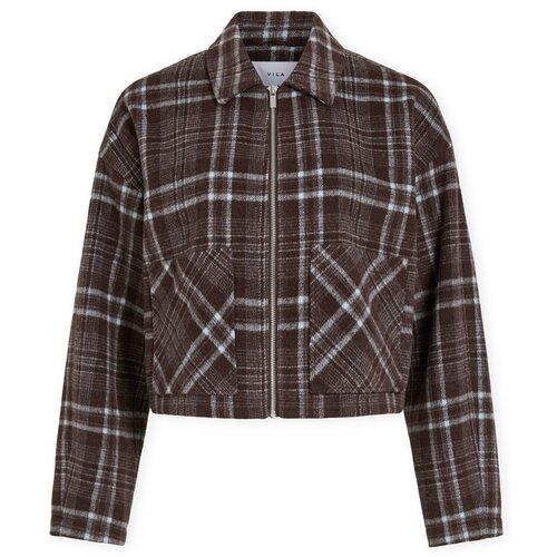 Vila Pla&amp;scaron;či Karine Jacket - Coffee Bean/Blue Kostanjeva Slike