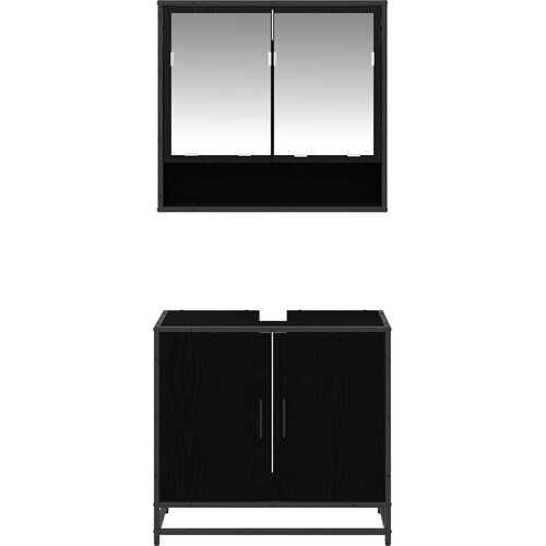  Set namje&amp;scaron;taja za kupaonicu 2 kom. Crni hrast 65 x 33 x 60 cm Slike