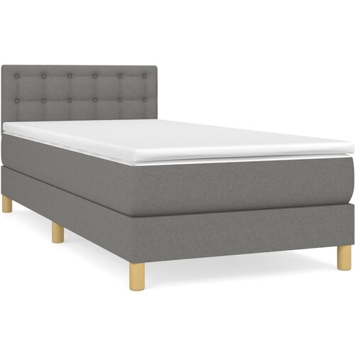 Maison Chic Box spring postelja - Vzmetna postelja z vzmetnico temno siva 100x200 cm blago SL19425, (21893306) Slike