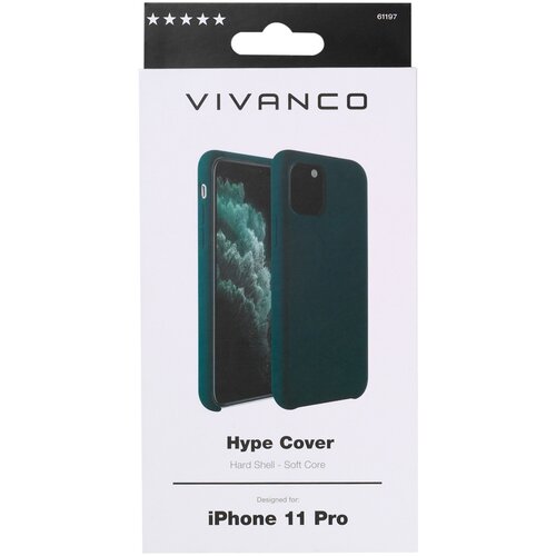 Vivanco hype Cover iPhone 11 Pro gr&amp;uuml;n 61197 HCVVIPH11PMG Silikon mit Soft Touch schwarz Slike