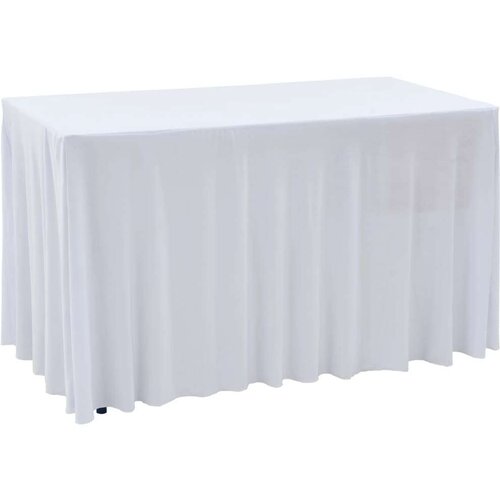 VidaXL Rastezljive navlake za stol 2 kom duge 120 x 60,5 x 74 cm bijele Slike