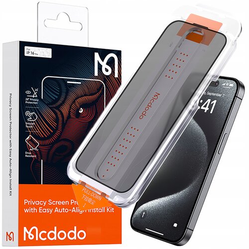 McDodo EZ PASTE KALJENO STEKLO ZA ZASEBNOST ZA IPHONE 16 PLUS, (22004689) Cene