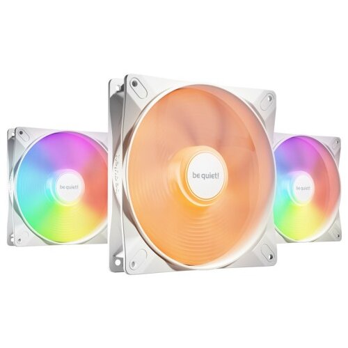 BE QUIET LIGHT WINGS LX (BL128) RGB 140mm 4-pin PWM 3x beli ventilator Cene