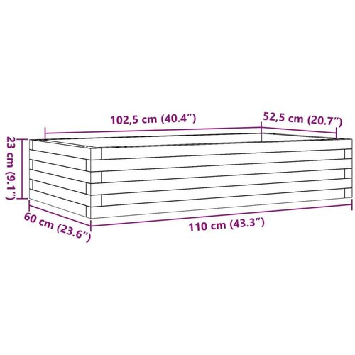  Vrtna sadilica bijela 110x60x23 cm od masivne borovine Slike