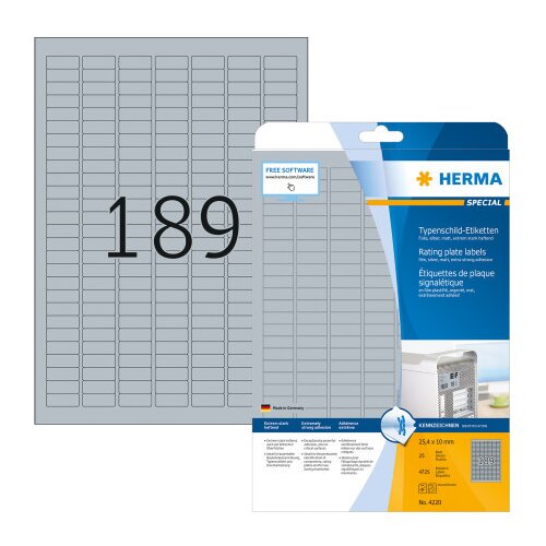 Herma etikete 25,4x10,0 A4/189 1/25 aluminium look ( 02H4220 ) Cene