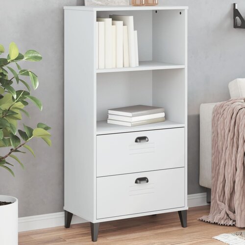 vidaXL Knjižna omara VIKEN bela 60x35x123 cm trdna borovina Cene