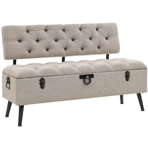 The Living Store Klop za shranjevanje z naslonjalom 110 cm krem blago - Klop S Prostorom Za Shranjevanje, (21485885) Slike