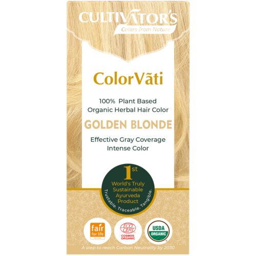 CULTIVATOR&amp;#039;S ColorV&amp;atilde;ti Organska zeli&amp;scaron;čna barva za lase - 01 Zlata blond - 100 g Slike