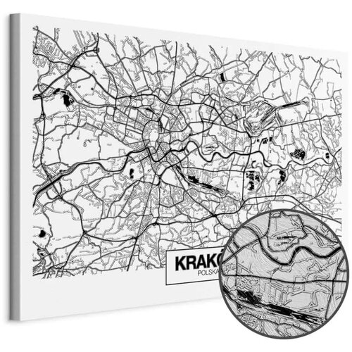  Slika - City Plan: Krakow (1 Part) Wide 90x60 Premium Print Cijene