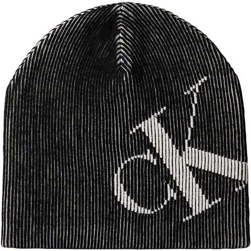 Calvin Klein Jeans Kape Bold Graphic Skullcap Beanie Črna Slike