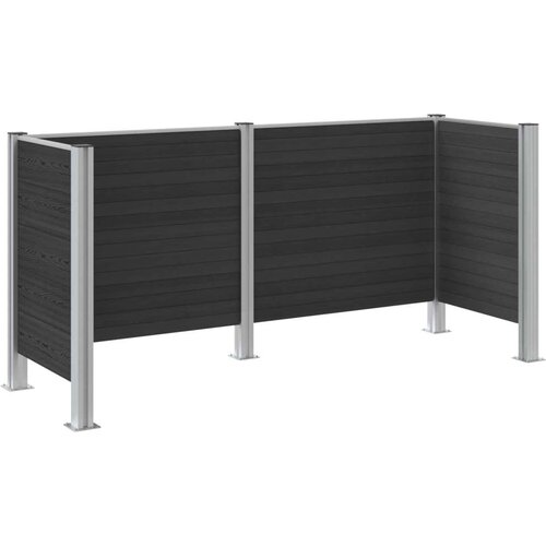  Ograda za kante za smeće Siva 237 x 85 x 115 cm Aluminij i WPC Slike
