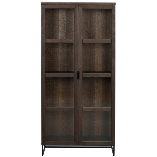 Rowico Rjava vitrina iz masivnega hrasta 95x195 cm Everett – Cene