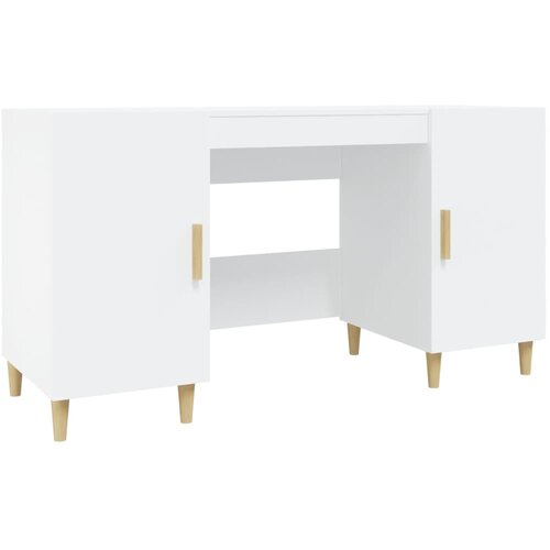  Radni stol bijeli 140 x 50 x 75 cm od konstruiranog drva Slike