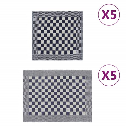  Set ručnika od 10 komada plavo-bijeli pamučni Cene