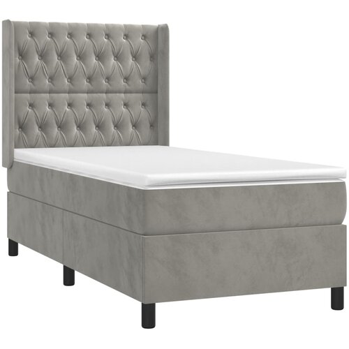 Box spring krevet s madracem svjetlosivi 80 x 200 cm bar&amp;scaron;unasti Slike