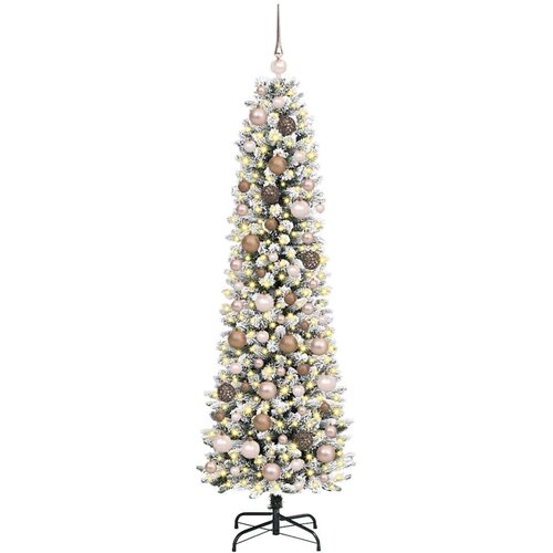 vidaXL Umestno božično drevo Bela 180 cm PVC, kovina in plastika Cene