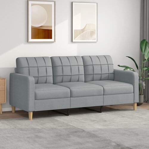 VidaXL Trosjed od tkanine svjetlosivi 180 cm Slike