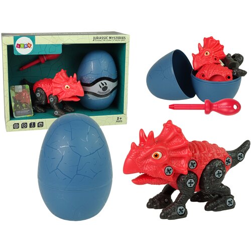 Lean Toys komplet dinozavrov triceratops z jajcem, diy izvijač Slike