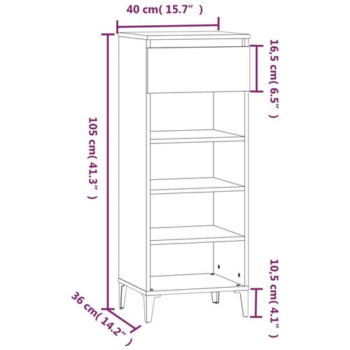 VidaXL stalak za cipele boja betona 40x36x105 cm konstruirano drvo Slike