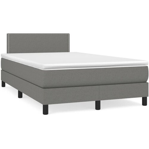 vidaXL Box spring postelja z vzmetnico LED temno siva 120x190 cm blago Cene