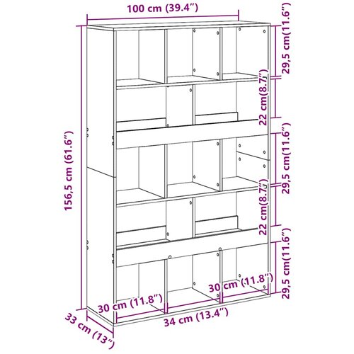  pregrada boja betona 100x33x156,5 cm konstruirano drvo Slike