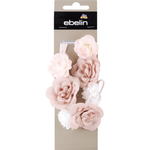 ebelin svečana traka za kosu - roze sa 3D cvetićima 1 kom Slike