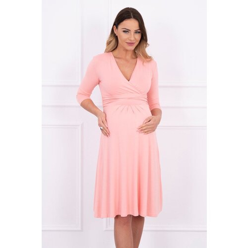 Kesi Dress with a neckline below the bust salmon Slike