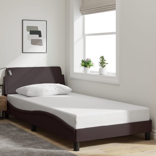 Furnova Posteljni okvir brez vzmetnice temno rjav 100x200 cm blago, (21939611) Slike