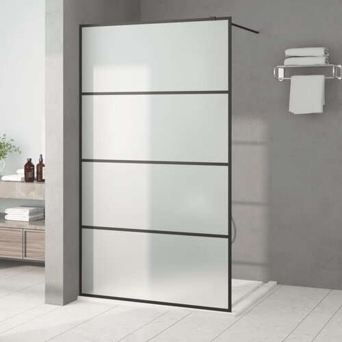 Pregrada za tu&scaron; crna 115 x 195 cm s mutnim staklom ESG Cijene