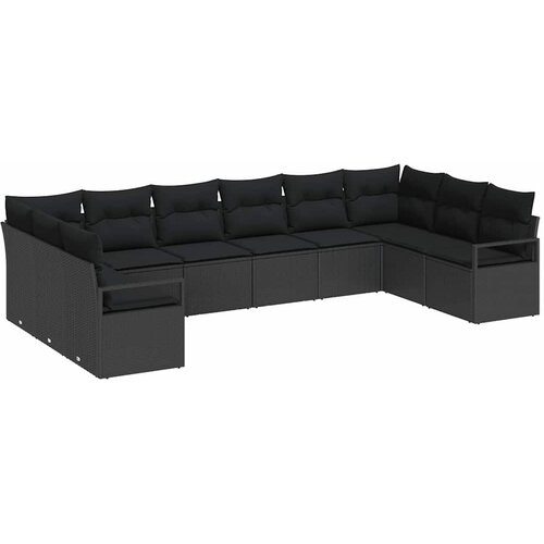  Sjedeća garnitura za vrt 11 kom. Smeđa i krem poliratan 334 x 177 x 85 cm Slike