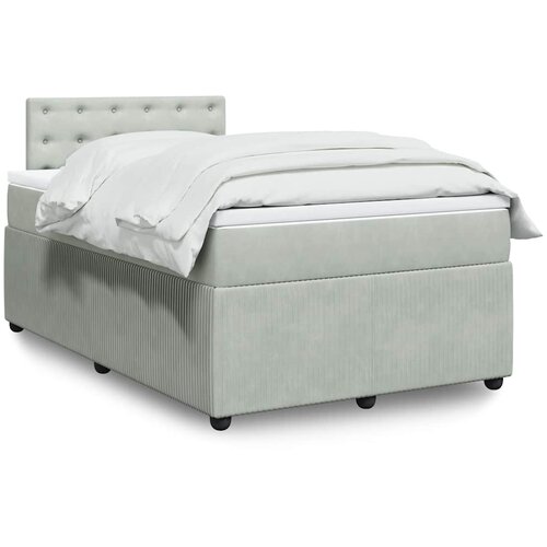 Box spring krevet s madracem svjetlosivi 120x200 cm baršunasti Cene