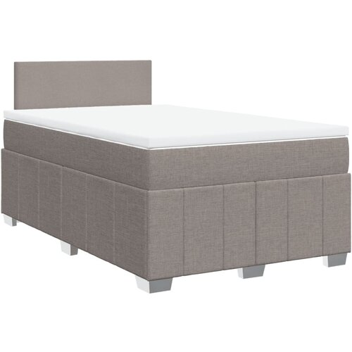 VidaXL Krevet s oprugama i madracem smeđesivi 120 x 200 cm od tkanine Slike