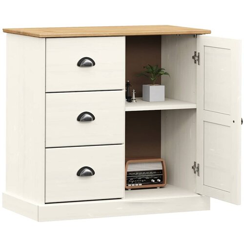  Komoda s ladicama VIGO 78x40x75 cm bijela od masivne borovine Slike
