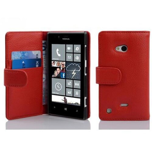 Cadorabo Ohi&scaron;je, združljivo z Nokia Lumia 720 v rdeče sladkorno jabolko - Za&scaron;čitni ovitek iz teksturiranega umetnega usnja in žep za kartice, (20561244) Cene