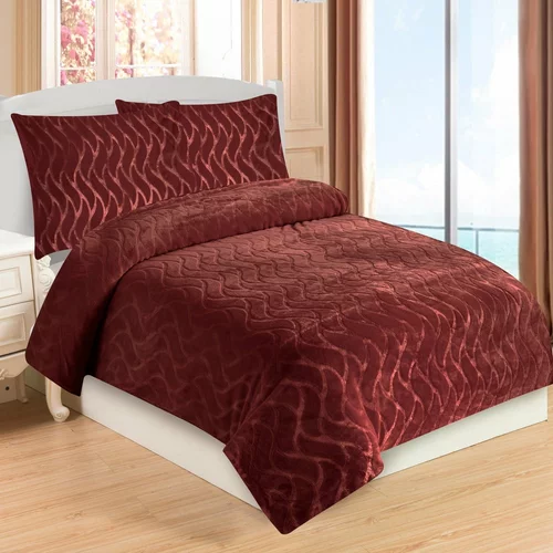 My House Bordo rdeča enojna posteljnina iz mikropliša 140x200 cm –