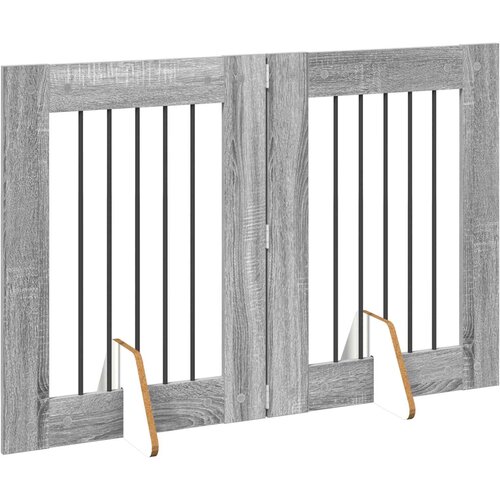  Vrata za pse s postoljem 2 pcs Siva sonoma 60 x 80 cm Slike