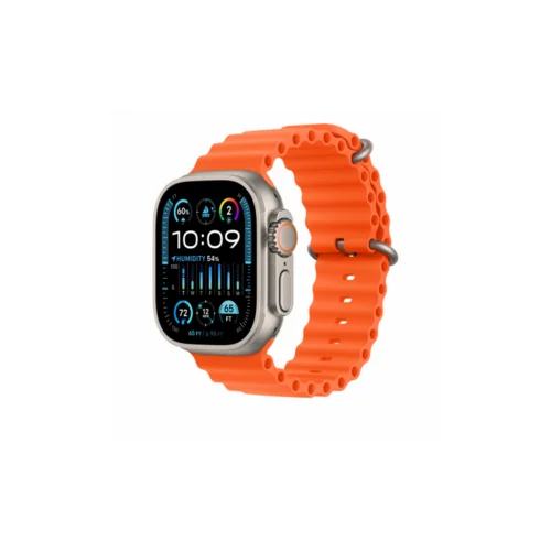 Apple Watch Ultra2 Cellular, 49mm Titanium Case w Orange Ocean Band