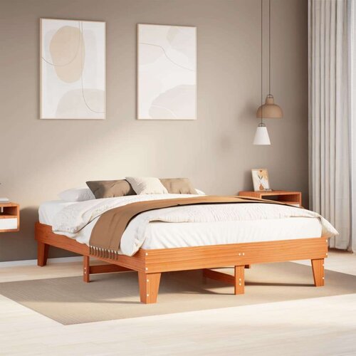  Posteljni okvir brez vzmetnice vošč. rjav 150x200 cm borovina, (21531791) Cene