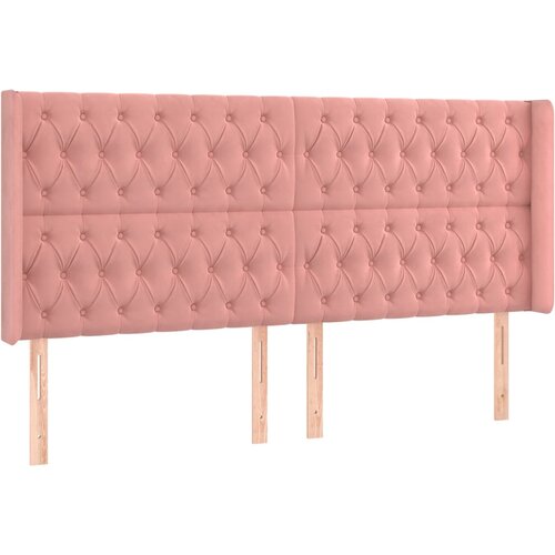 Maison Chic Posteljno vzglavje - Vzglavna omarica - Nočna omarica z u&scaron;esi roza 203x16x118/128 cm žamet, (21709735) Cene