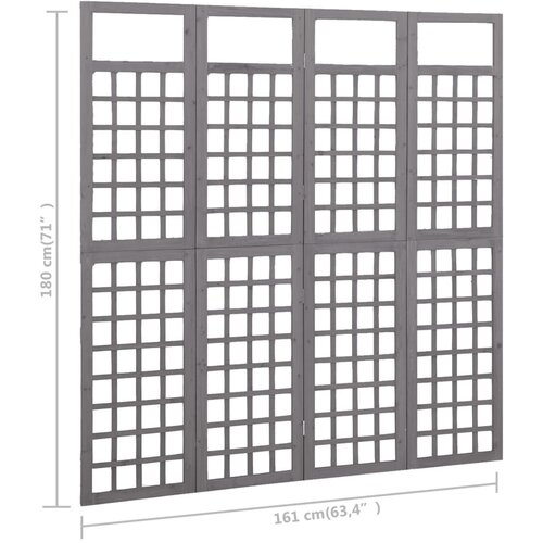  pregrada / re&amp;scaron;etka s 3 panela od jelovine siva 161x180 cm Slike