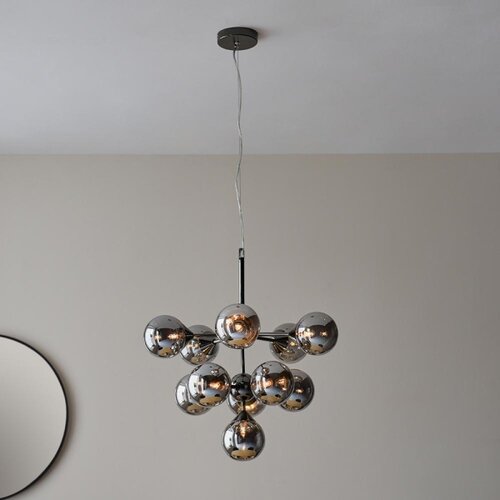  Endon 101147 - Visilica na sajli OSCAR 11xG9/18W/230V crna/zadimljena Slike