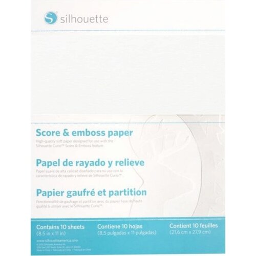 Silhouette Score & Emboss Paper - 21,6 cm x 27,9 cm - 1 set. Cene