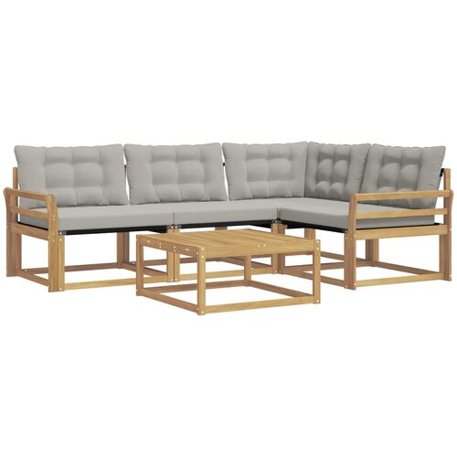  Set vanjskih sofa 5 kom. Bijela i svjetlosiva Slike