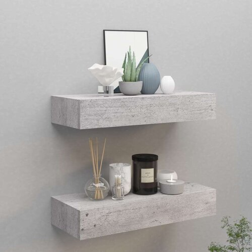 vidaXL zidne police s ladicama 2 kom boja betona 60 x 23,5 x 10 cm MDF Cene