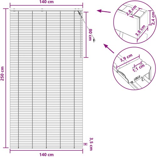  Venecijanska roleta Izgled hrasta 140 x 250 cm 35 mm Slike