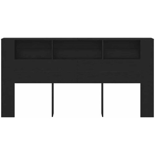  Glava kreveta s ormarićem Crni hrast 200 x 18,5 x 102,5 cm Slike