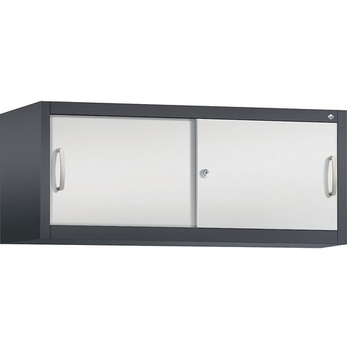 C+P ACURADO zgornja omarica z drsnimi vrati, VxŠxG 500 x 1200 x 500 mm, črno sive / svetlo sive barve Cene