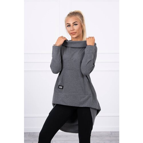 Kesi Sweatshirt with a long back and a graphite hood Cene