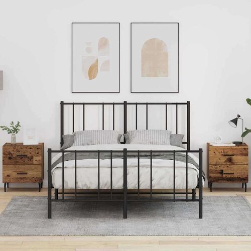  Noćni ormar s ladicama 2 pcs Staro drvo 40 x 35 x 47.5 cm Slike